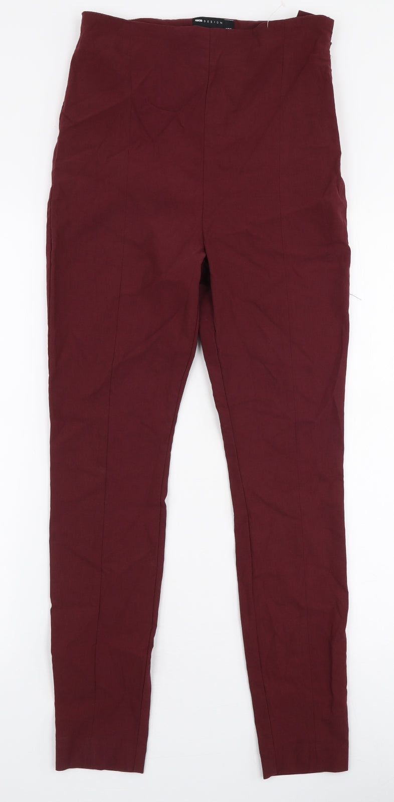 ASOS Womens Red  Polyester Trousers  Size 10 L26 in Slim Zip