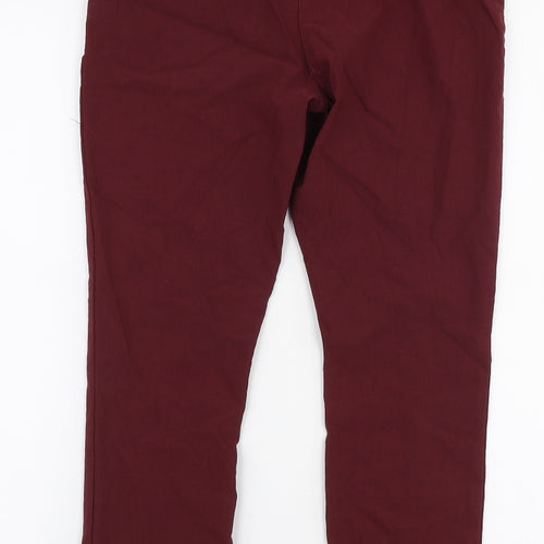 ASOS Womens Red  Polyester Trousers  Size 10 L26 in Slim Zip