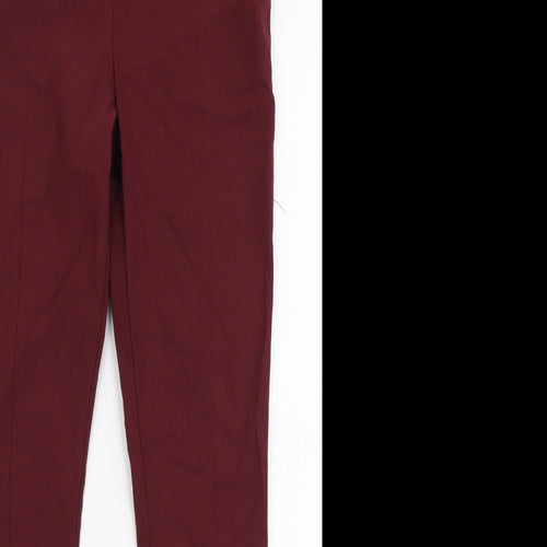 ASOS Womens Red  Polyester Trousers  Size 10 L26 in Slim Zip