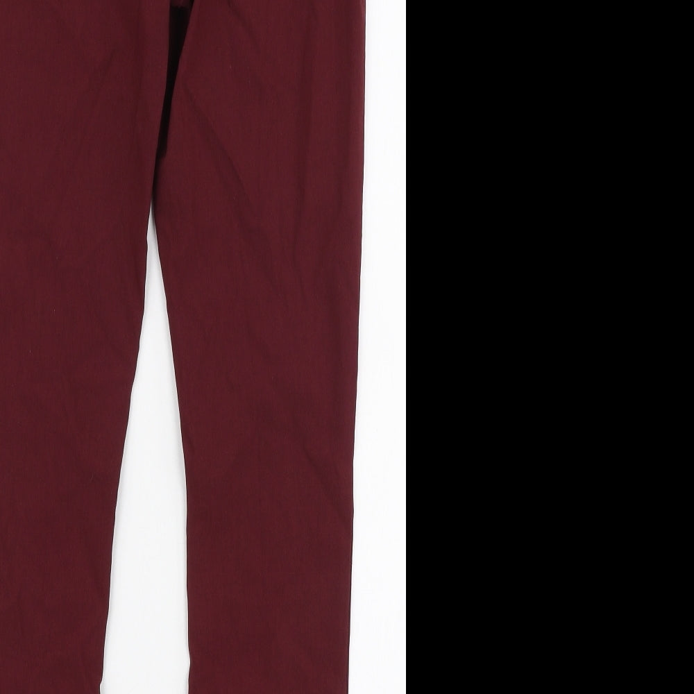 ASOS Womens Red  Polyester Trousers  Size 10 L26 in Slim Zip