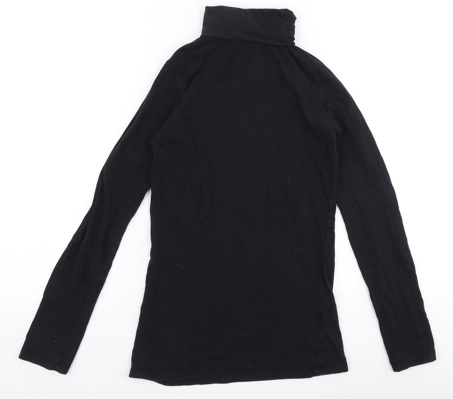 Atmosphere Womens Black  Cotton Jersey T-Shirt Size 8 Roll Neck