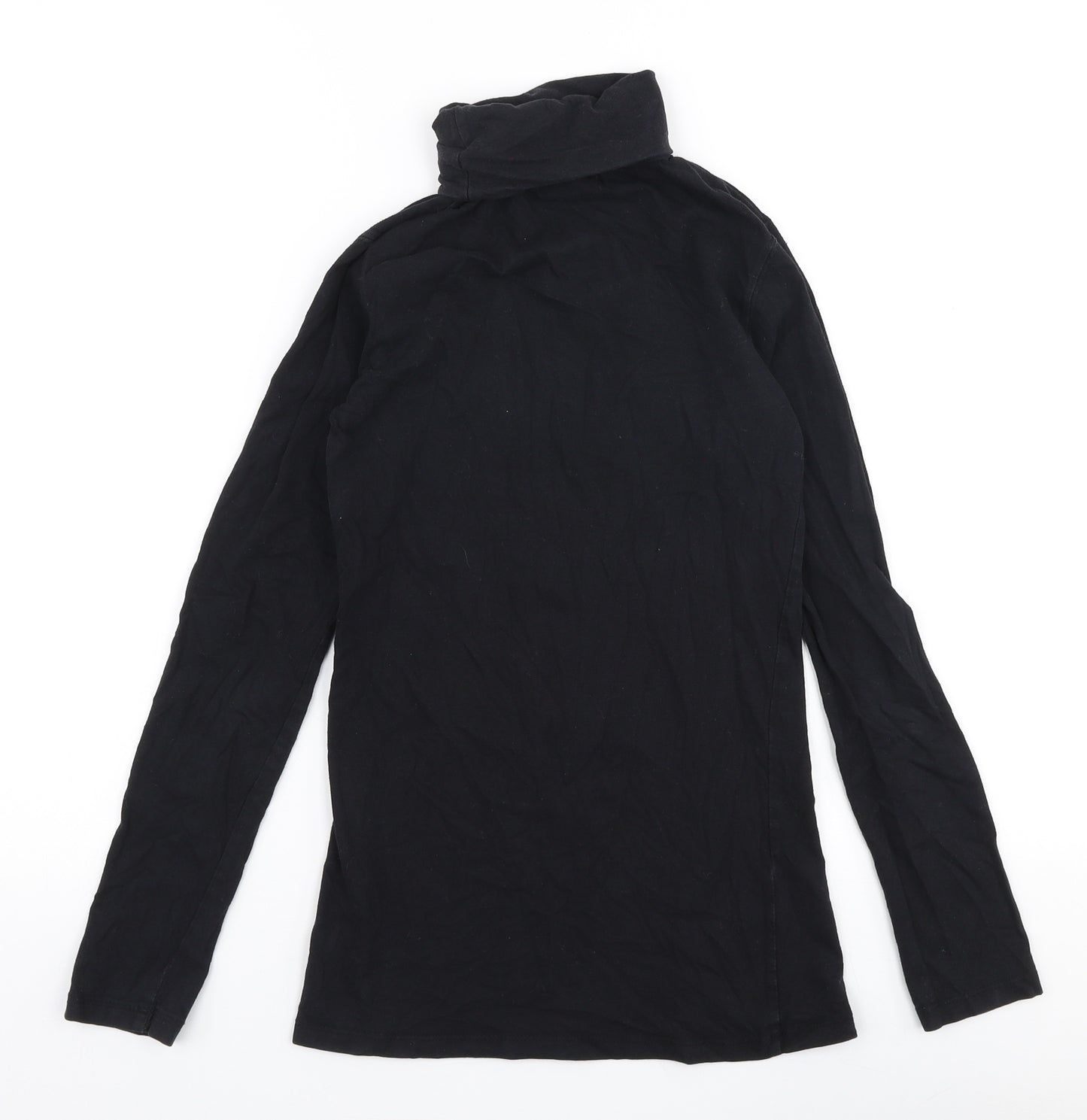 Atmosphere Womens Black  Cotton Jersey T-Shirt Size 8 Roll Neck