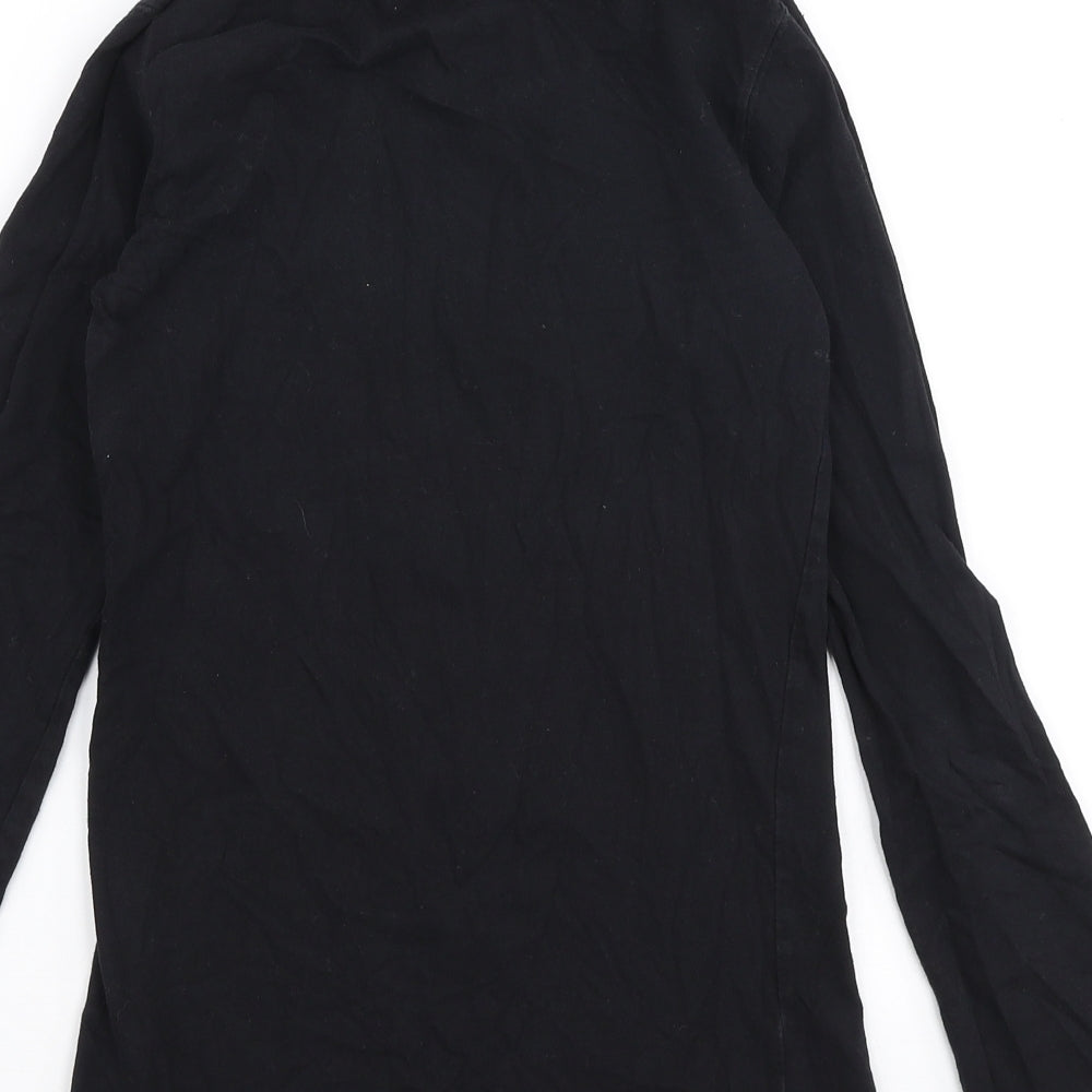 Atmosphere Womens Black  Cotton Jersey T-Shirt Size 8 Roll Neck