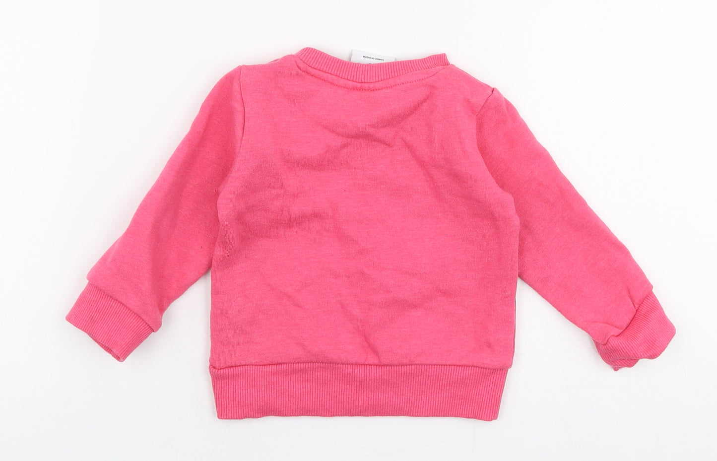 Primark Girls Pink  Cotton Pullover T-Shirt Size 6-9 Months Round Neck Snap - Peppa pig
