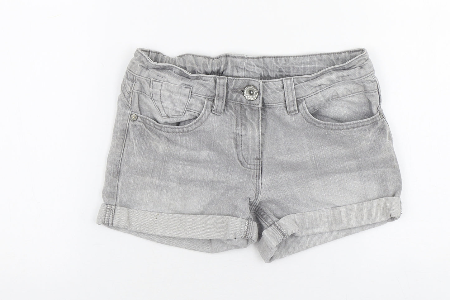 NEXT Girls Grey  Cotton Hot Pants Shorts Size 8 Years  Regular Zip