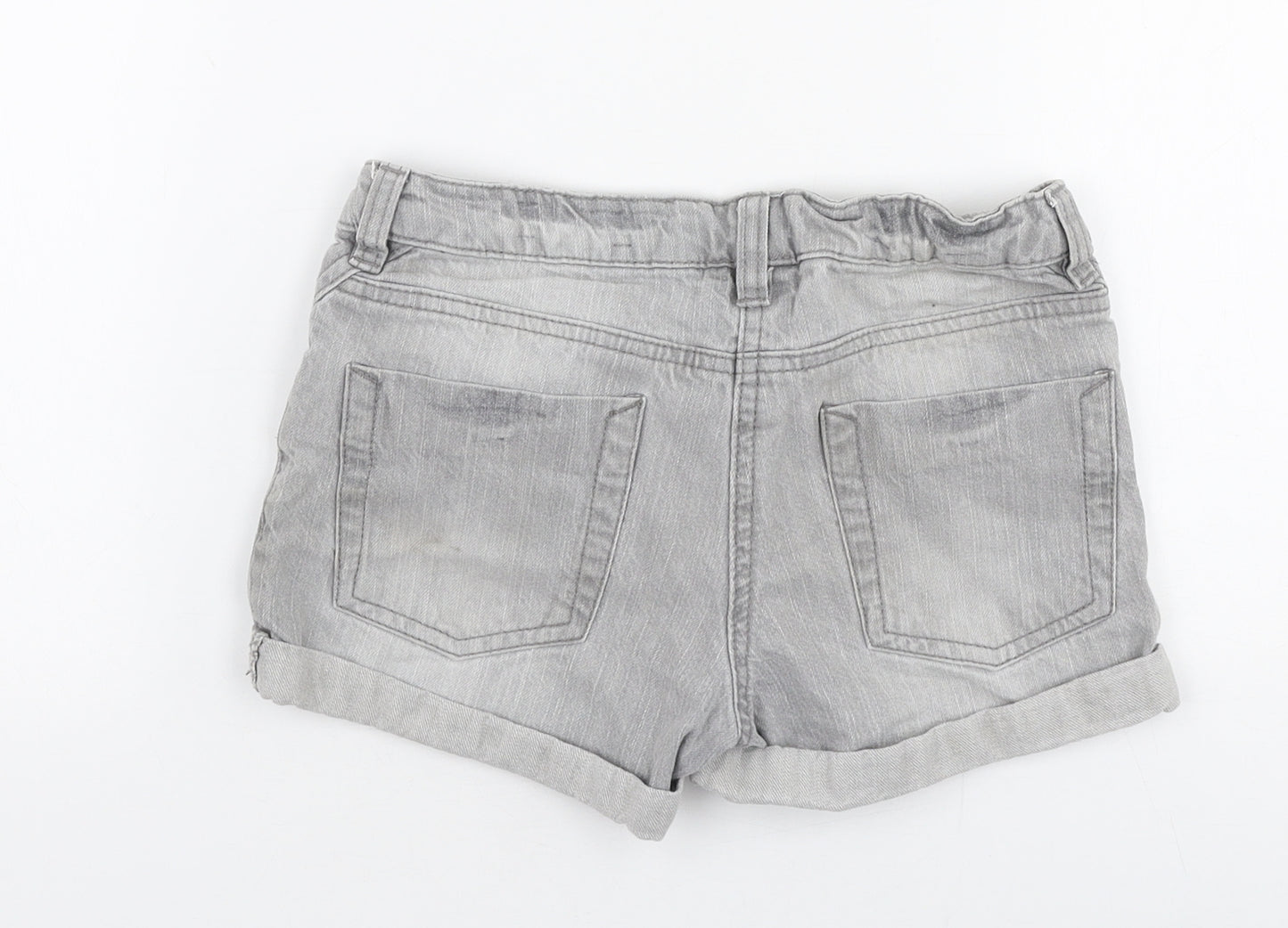 NEXT Girls Grey  Cotton Hot Pants Shorts Size 8 Years  Regular Zip