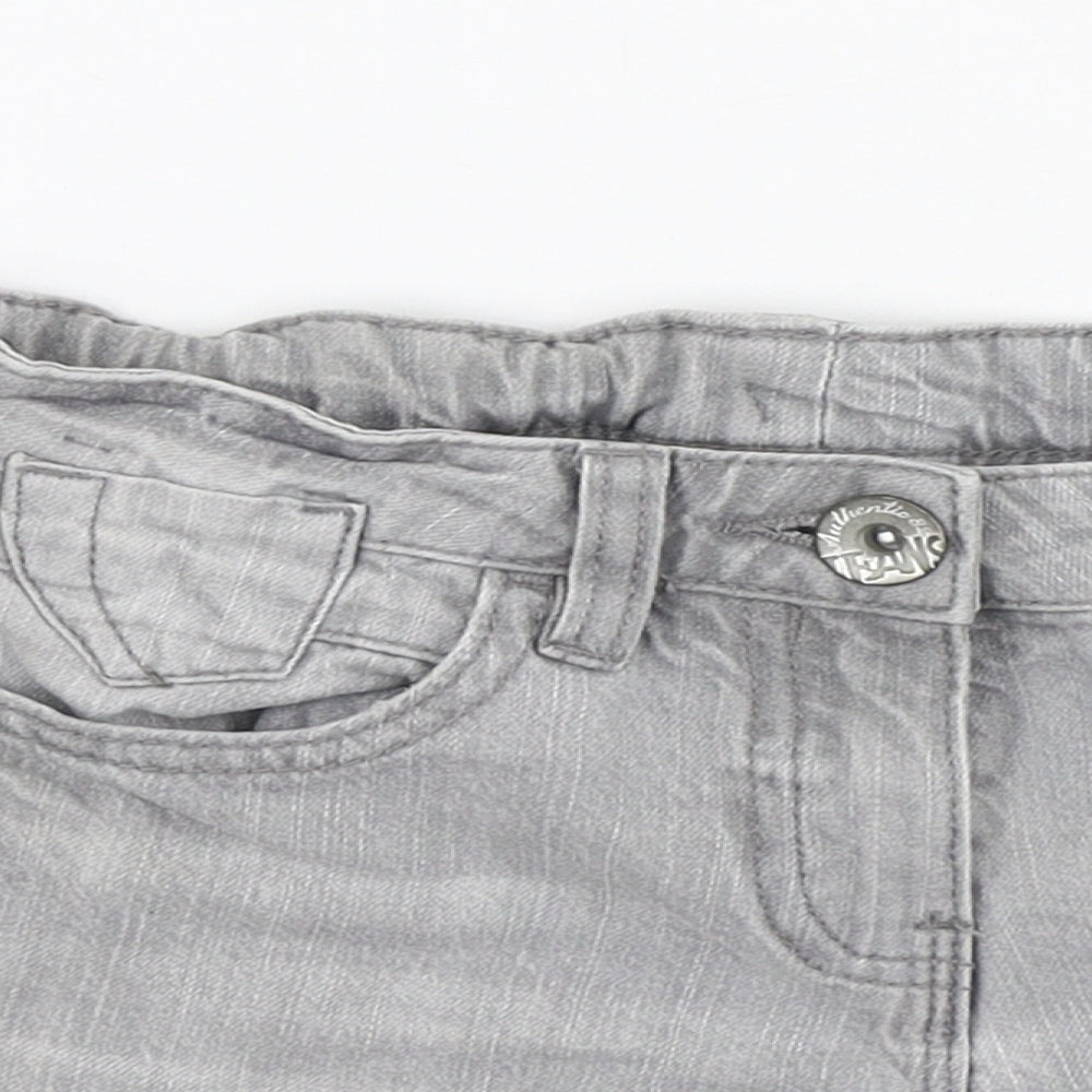 NEXT Girls Grey  Cotton Hot Pants Shorts Size 8 Years  Regular Zip