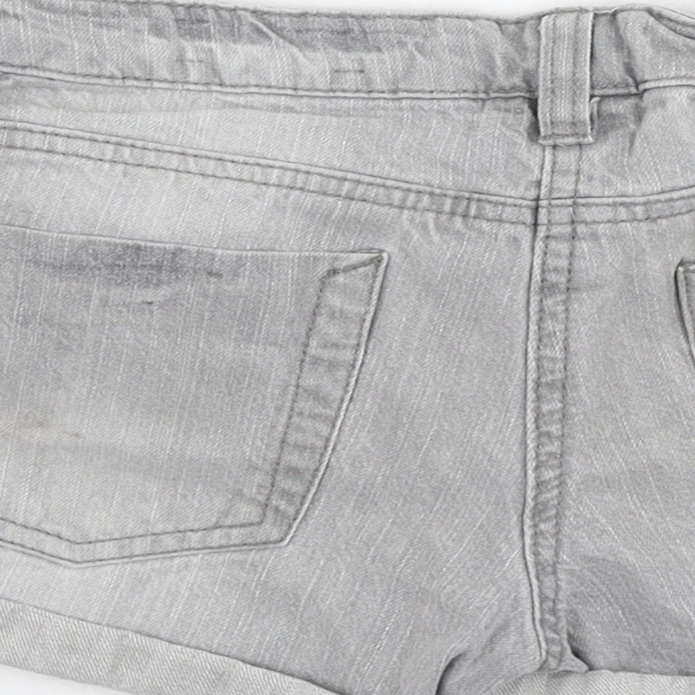NEXT Girls Grey  Cotton Hot Pants Shorts Size 8 Years  Regular Zip