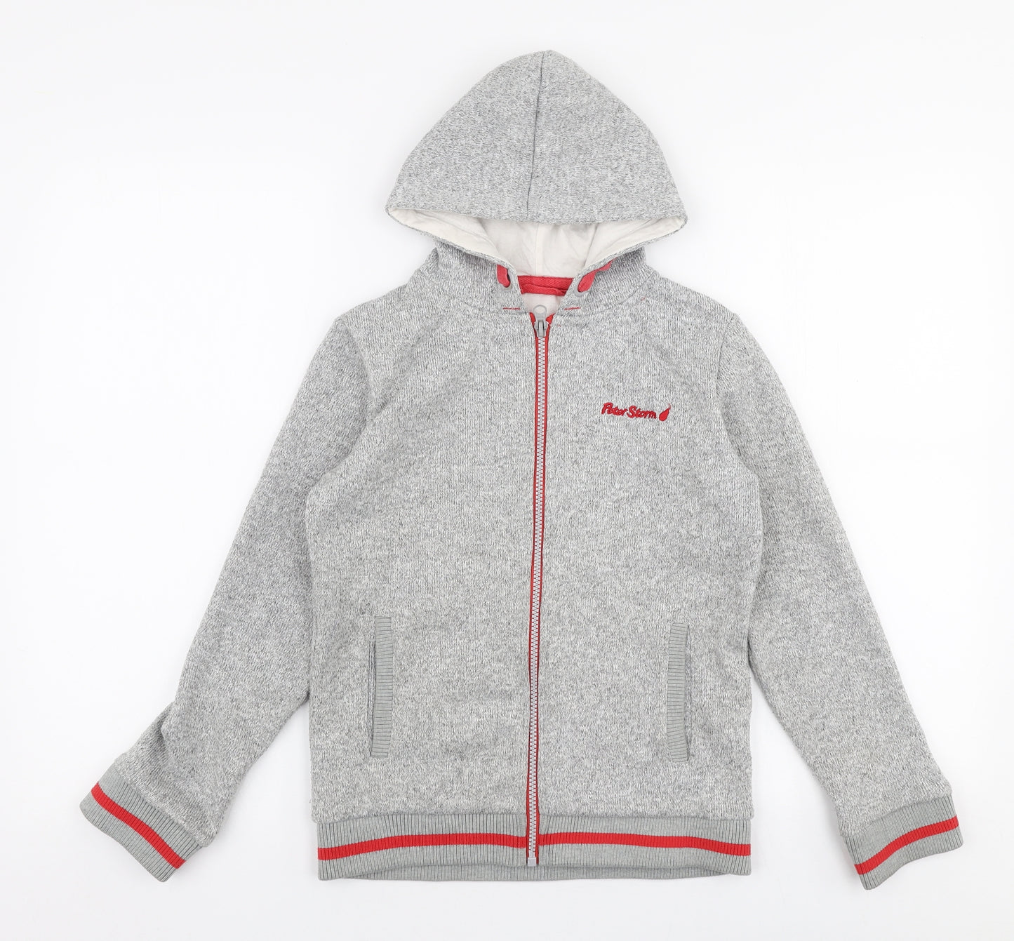 Peter Storm Boys Grey  Polyester Full Zip Hoodie Size 9-10 Years  Zip