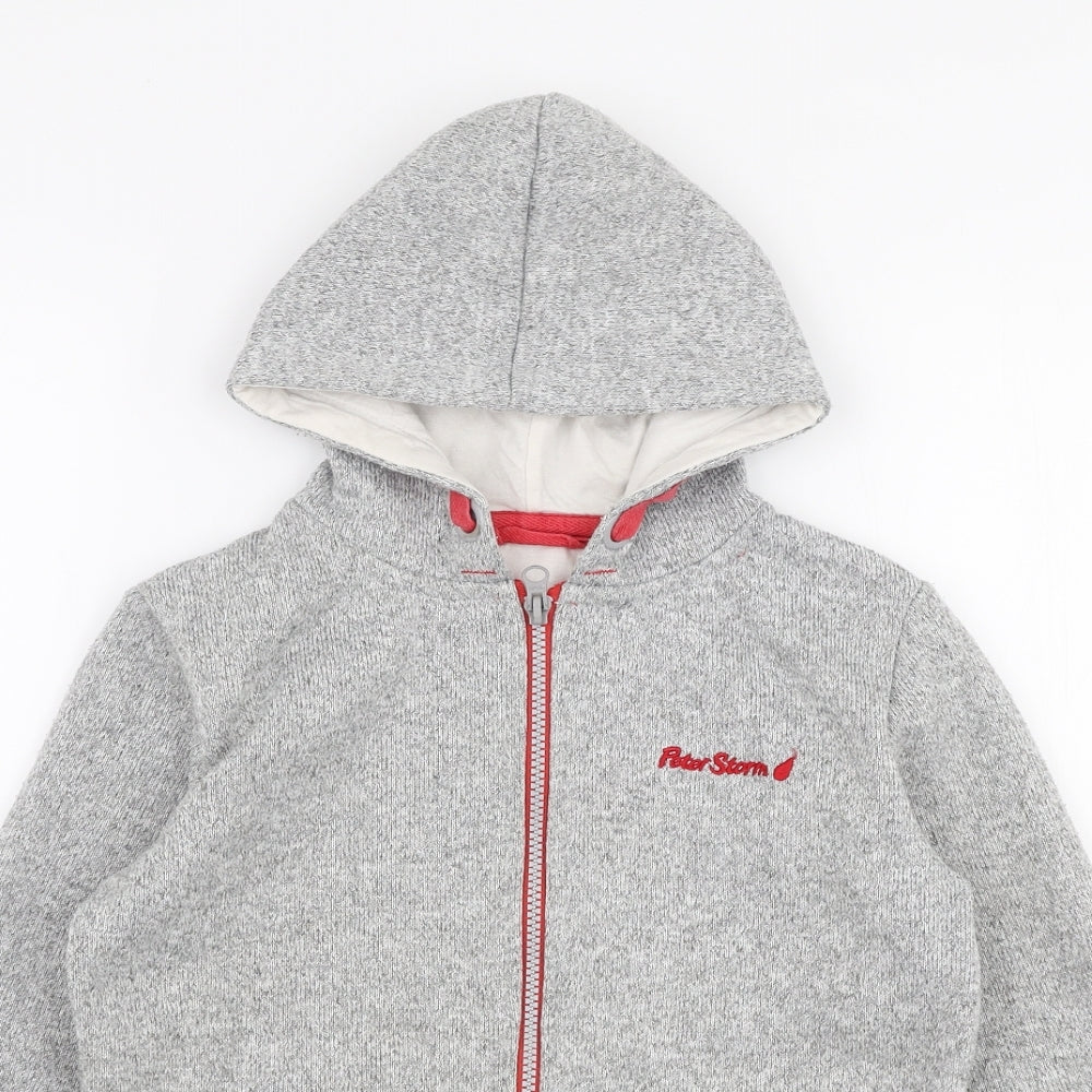 Peter Storm Boys Grey  Polyester Full Zip Hoodie Size 9-10 Years  Zip
