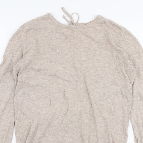 NEXT Womens Beige Round Neck  Cotton Pullover Jumper Size 8