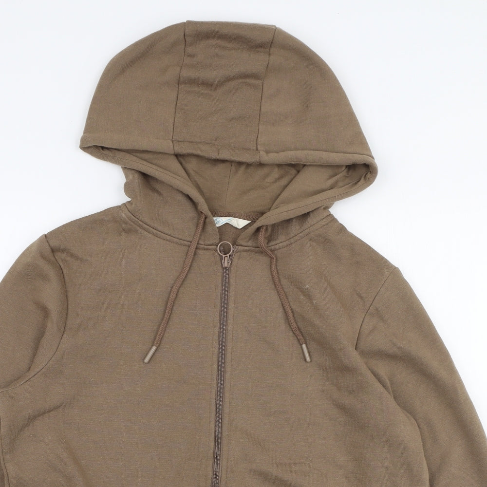 Primark Womens Brown  Polyester Full Zip Hoodie Size S  Zip