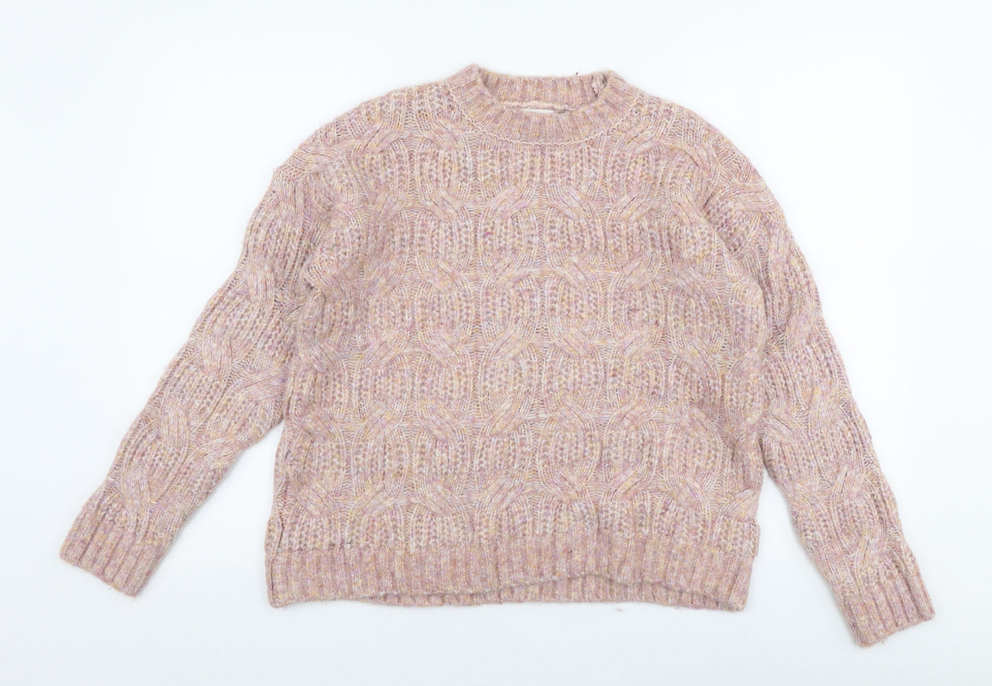 Per Una Womens Pink High Neck  Acrylic Pullover Jumper Size L