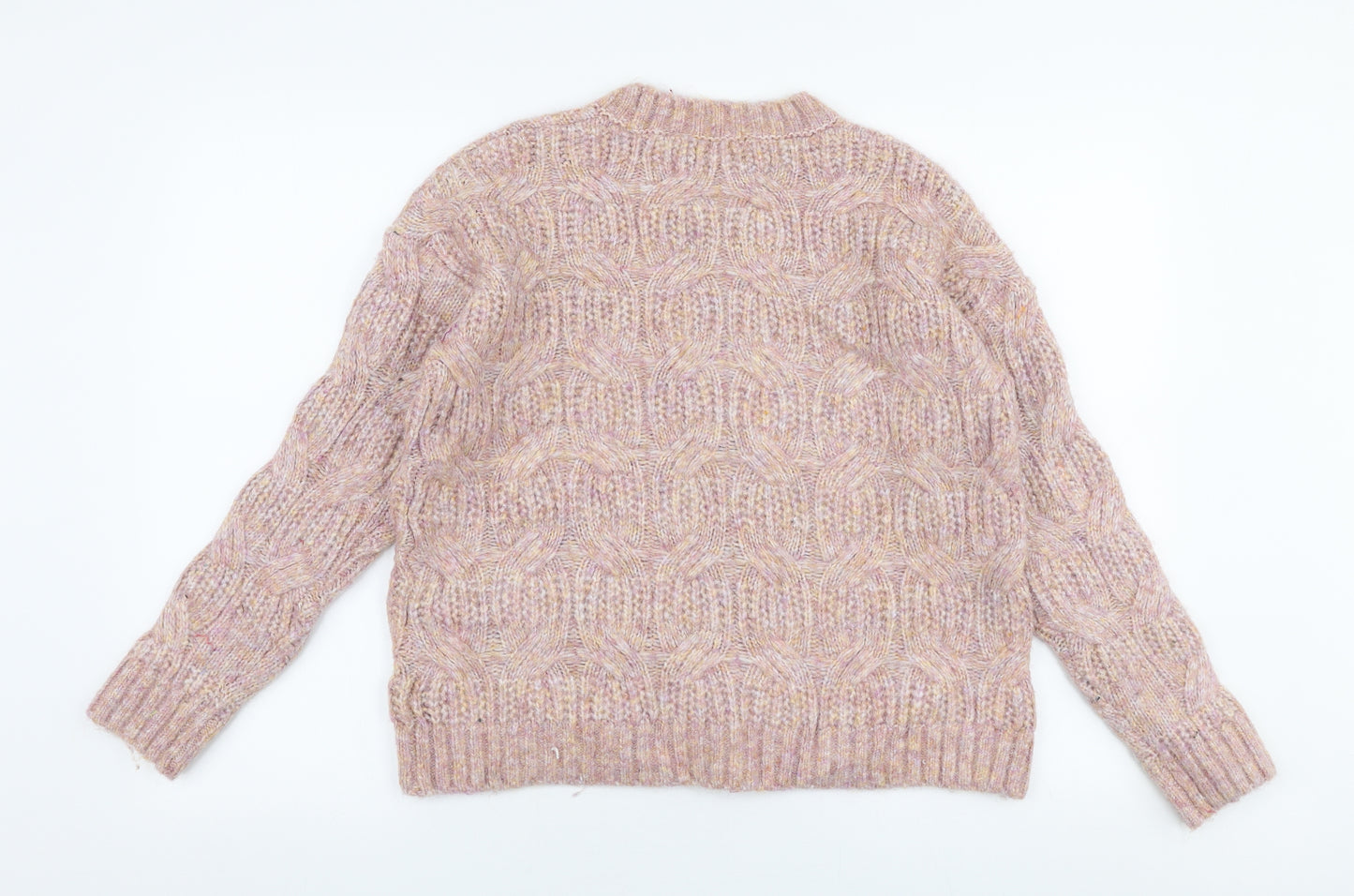 Per Una Womens Pink High Neck  Acrylic Pullover Jumper Size L