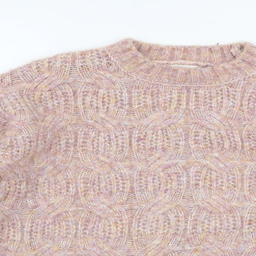 Per Una Womens Pink High Neck  Acrylic Pullover Jumper Size L