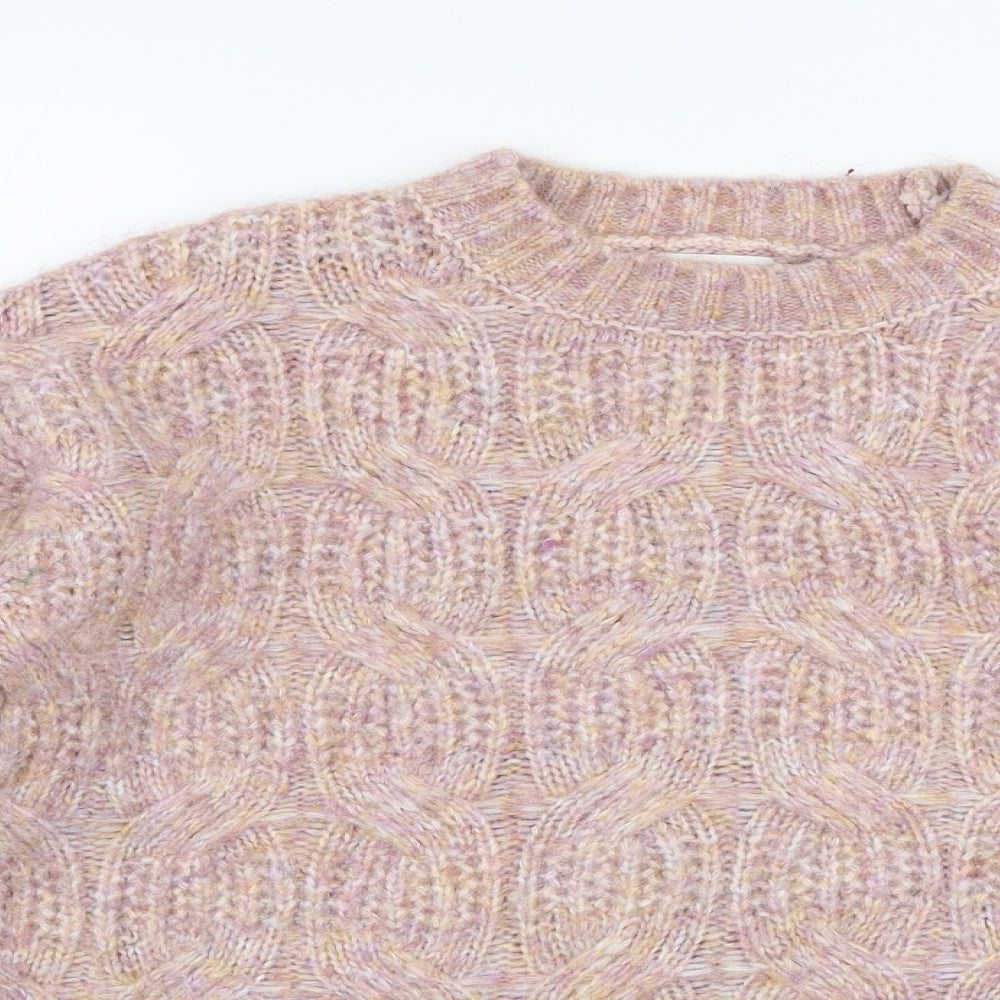 Per Una Womens Pink High Neck  Acrylic Pullover Jumper Size L