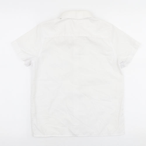 F&F Boys White  Polyester Basic Button-Up Size 9-10 Years Collared Button