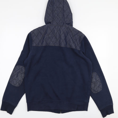 McKenzie Mens Blue  Cotton Full Zip Hoodie Size M