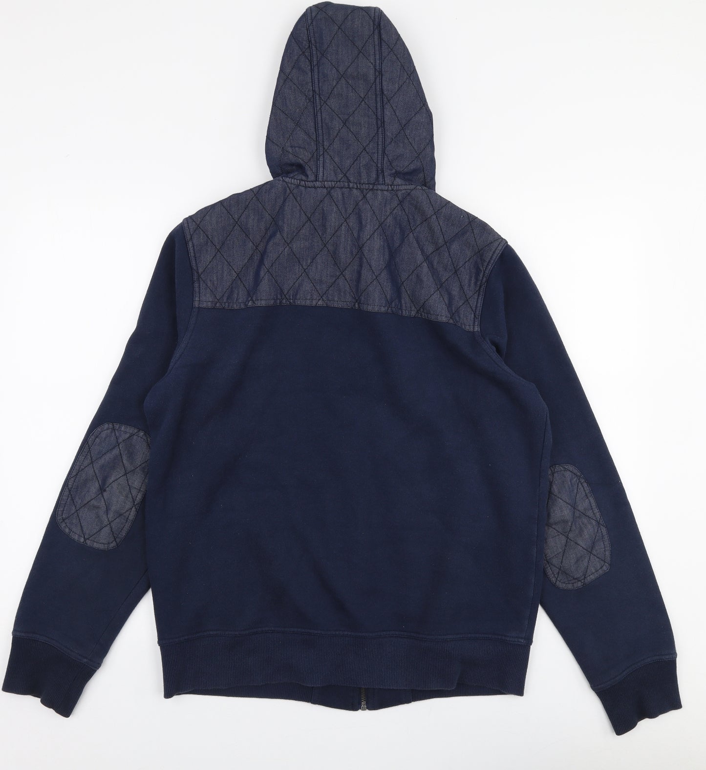 McKenzie Mens Blue  Cotton Full Zip Hoodie Size M