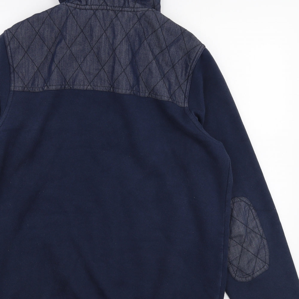 McKenzie Mens Blue  Cotton Full Zip Hoodie Size M