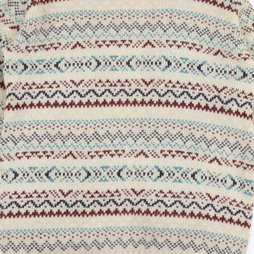 Exhibit Womens Multicoloured V-Neck Geometric Polyester Cardigan Jumper Size M