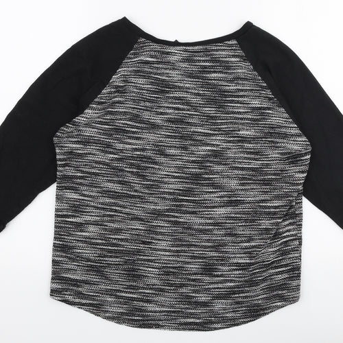 H&M Womens Black Round Neck  Cotton Pullover Jumper Size S