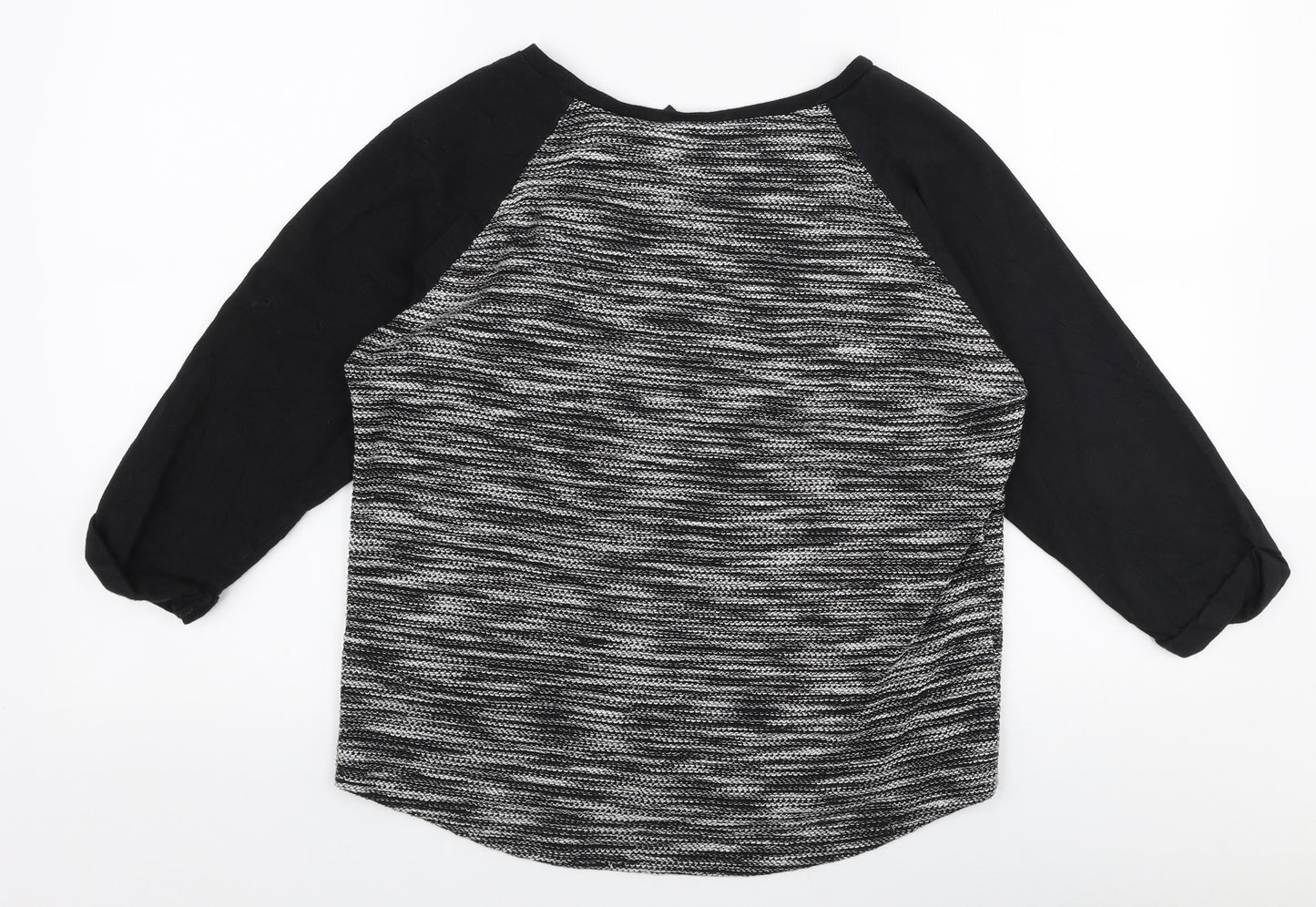 H&M Womens Black Round Neck  Cotton Pullover Jumper Size S