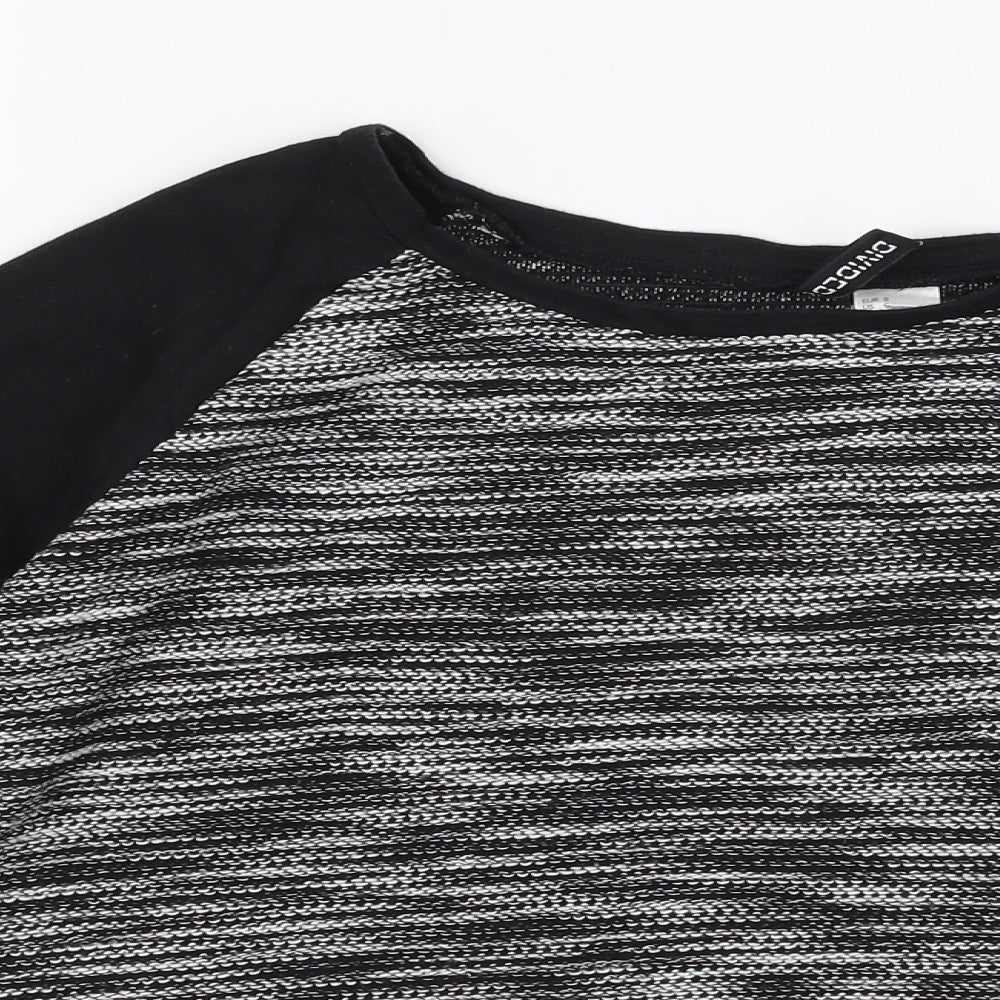 H&M Womens Black Round Neck  Cotton Pullover Jumper Size S