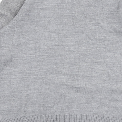 Ann Marie Womens Grey Round Neck  Acrylic Pullover Jumper Size M