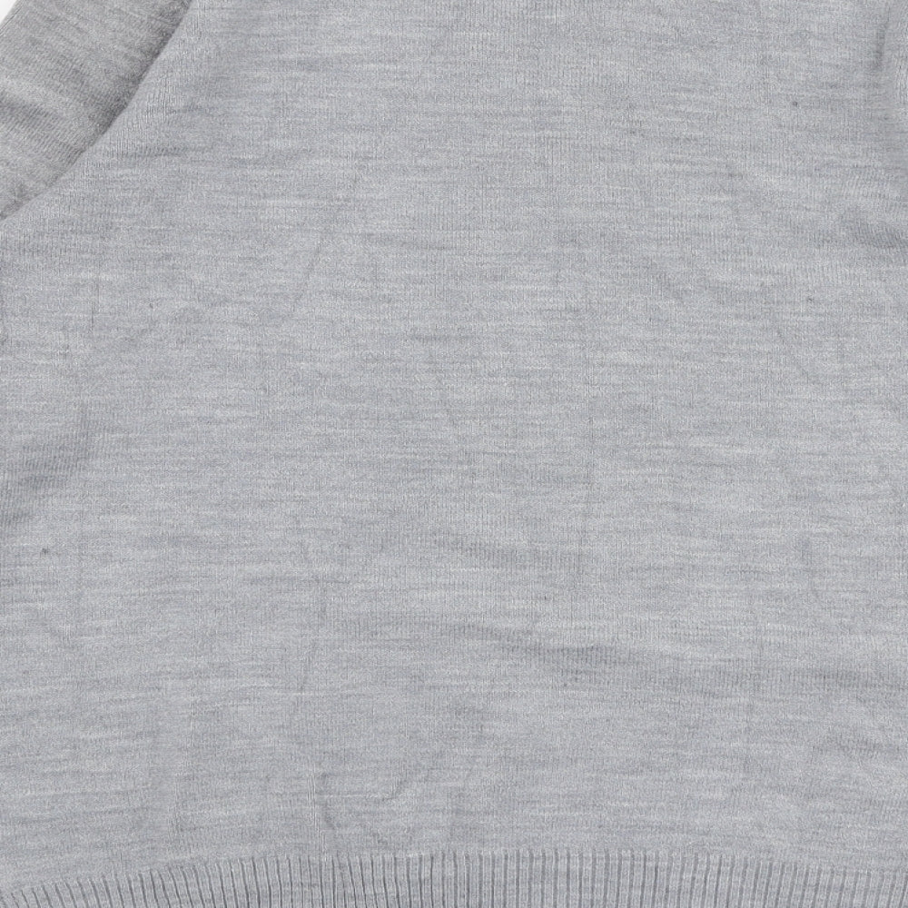 Ann Marie Womens Grey Round Neck  Acrylic Pullover Jumper Size M
