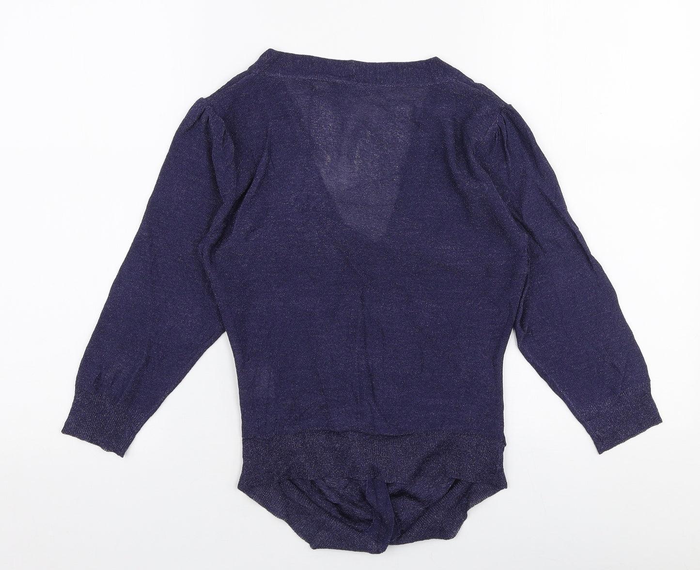 Anise Womens Blue V-Neck  Viscose Pullover Jumper Size S
