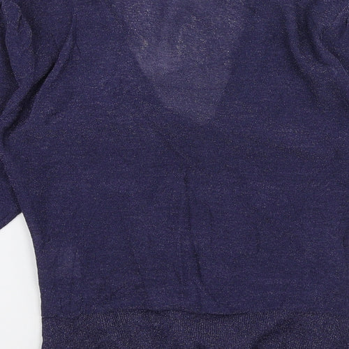 Anise Womens Blue V-Neck  Viscose Pullover Jumper Size S