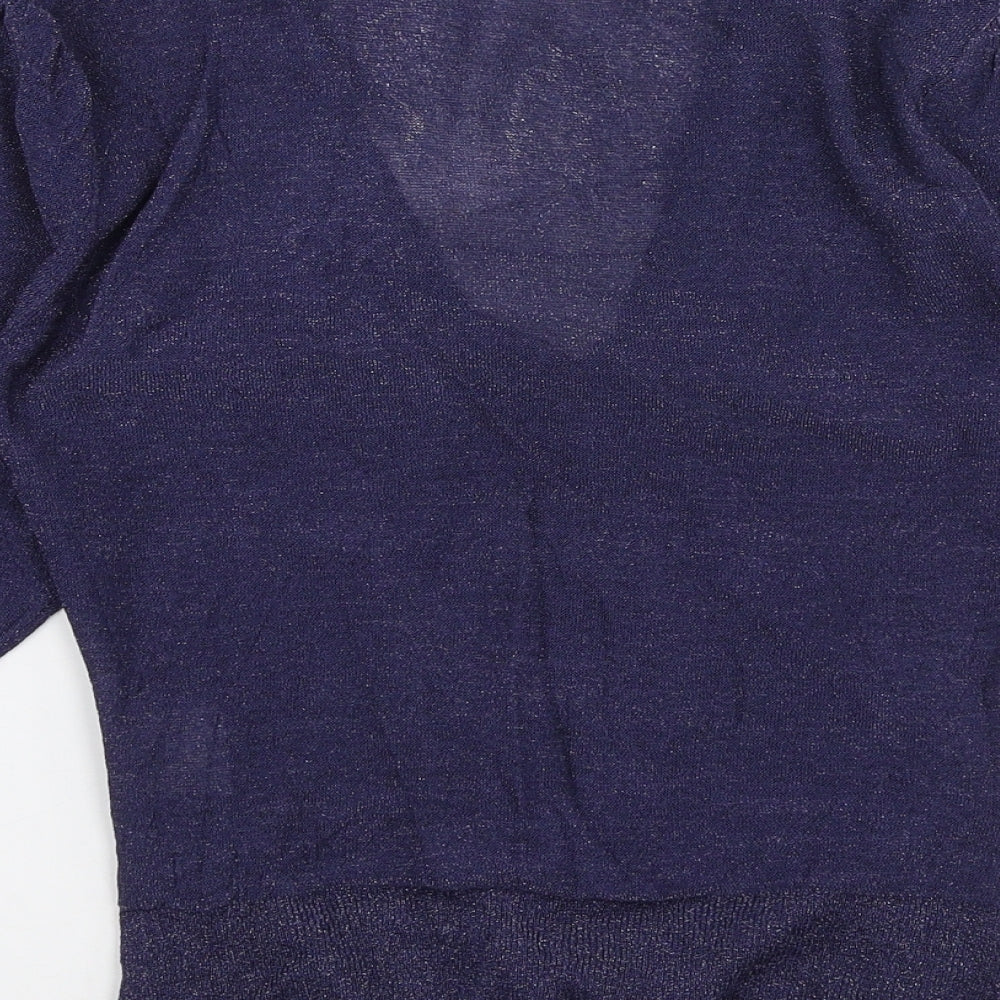 Anise Womens Blue V-Neck  Viscose Pullover Jumper Size S