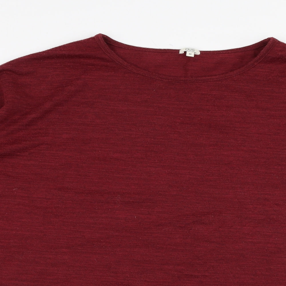 OVS Womens Red Round Neck  Polyester Pullover Jumper Size M