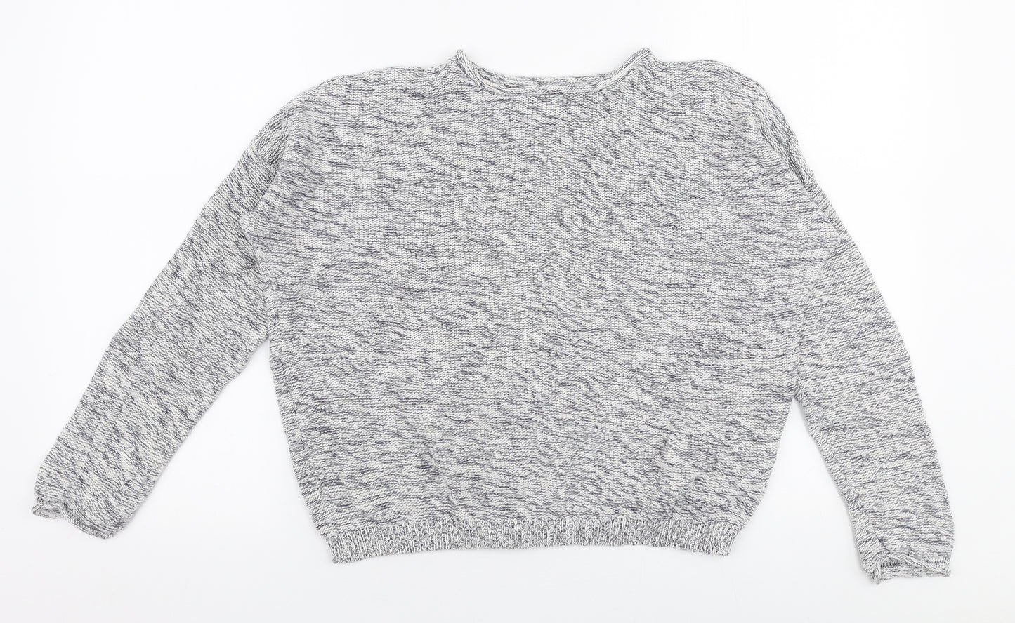 New Look Womens Grey Round Neck  Cotton Pullover Jumper Size S