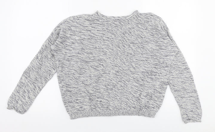 New Look Womens Grey Round Neck  Cotton Pullover Jumper Size S