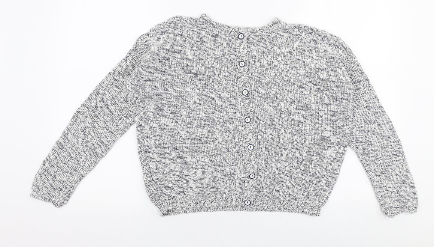 New Look Womens Grey Round Neck  Cotton Pullover Jumper Size S