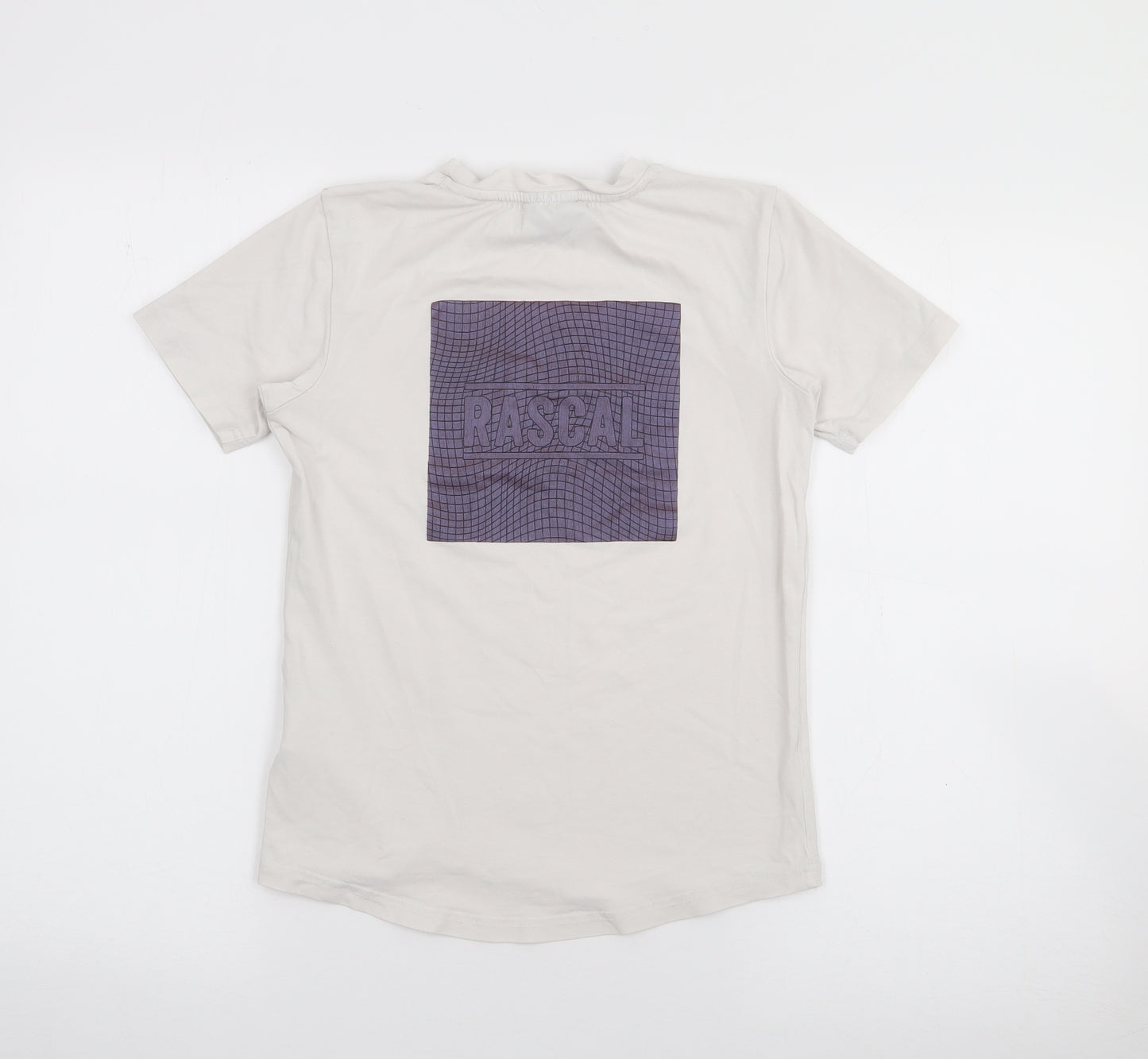 Rascal Boys White  Cotton  T-Shirt Size 9-10 Years Crew Neck