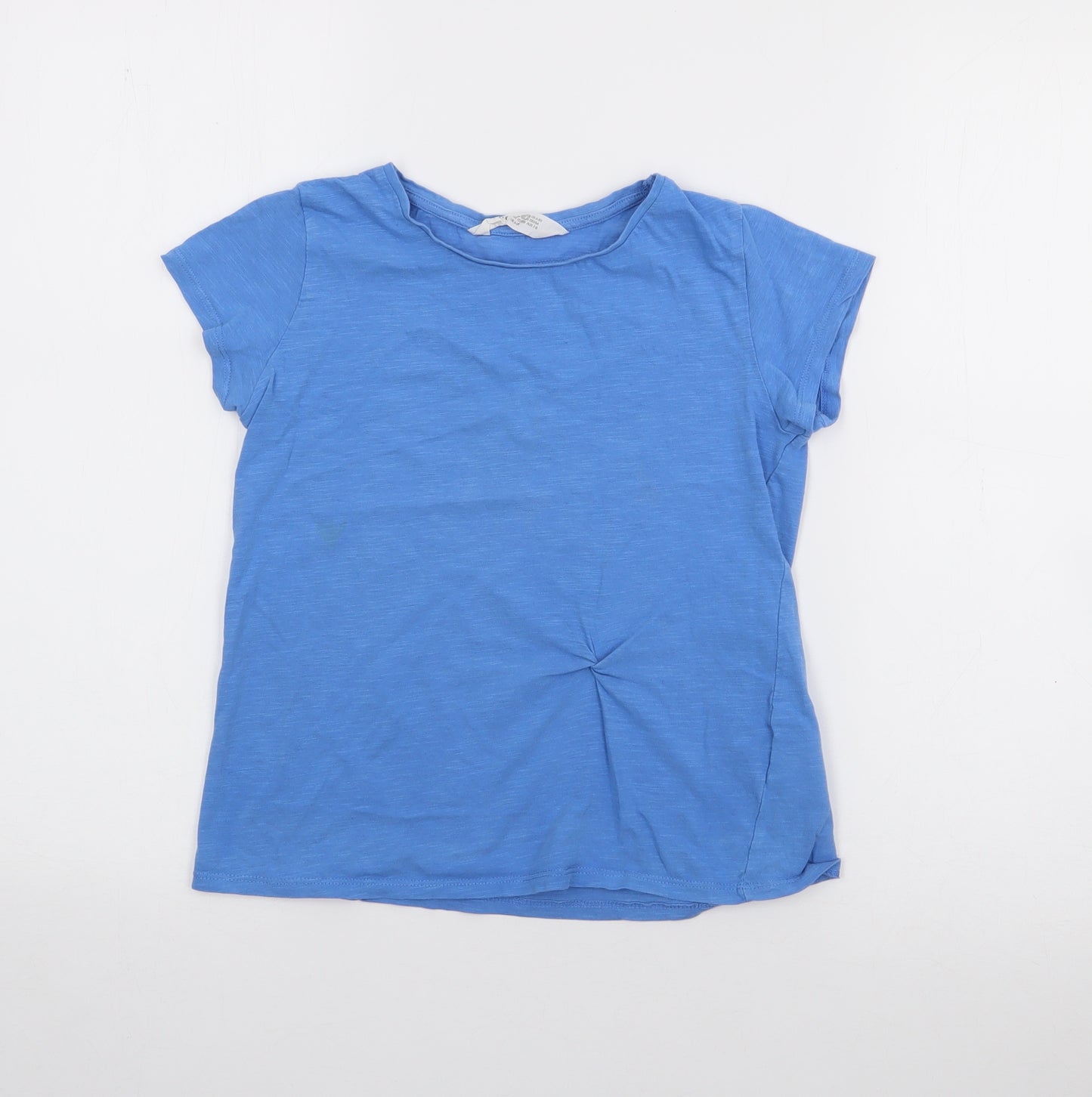 H&M Girls Blue  Cotton Basic T-Shirt Size 6-7 Years Crew Neck