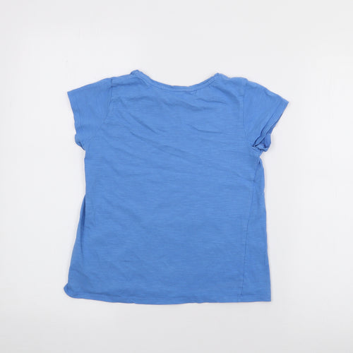 H&M Girls Blue  Cotton Basic T-Shirt Size 6-7 Years Crew Neck