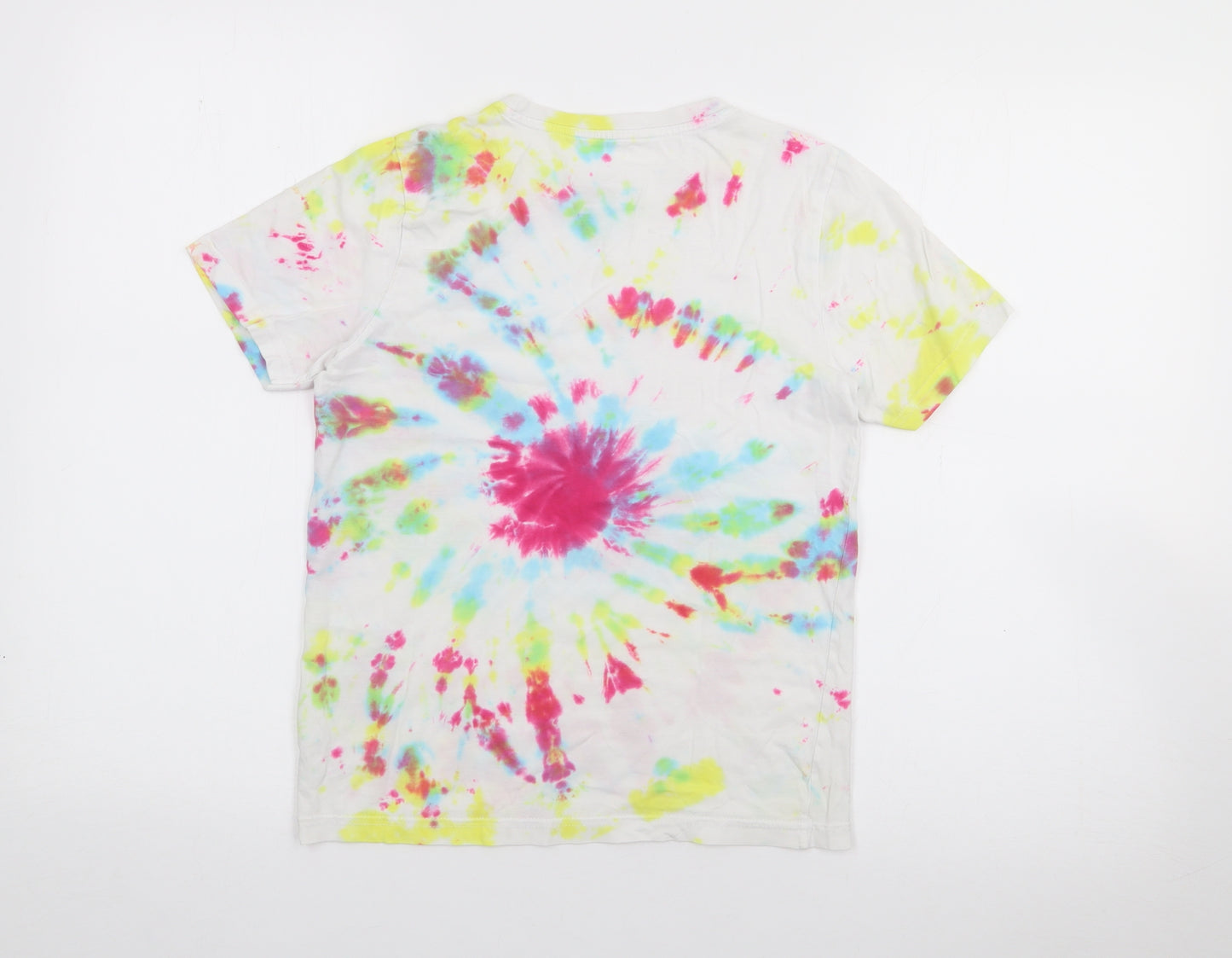 F&F Boys Multicoloured Geometric Cotton Basic T-Shirt Size 9-10 Years Crew Neck
