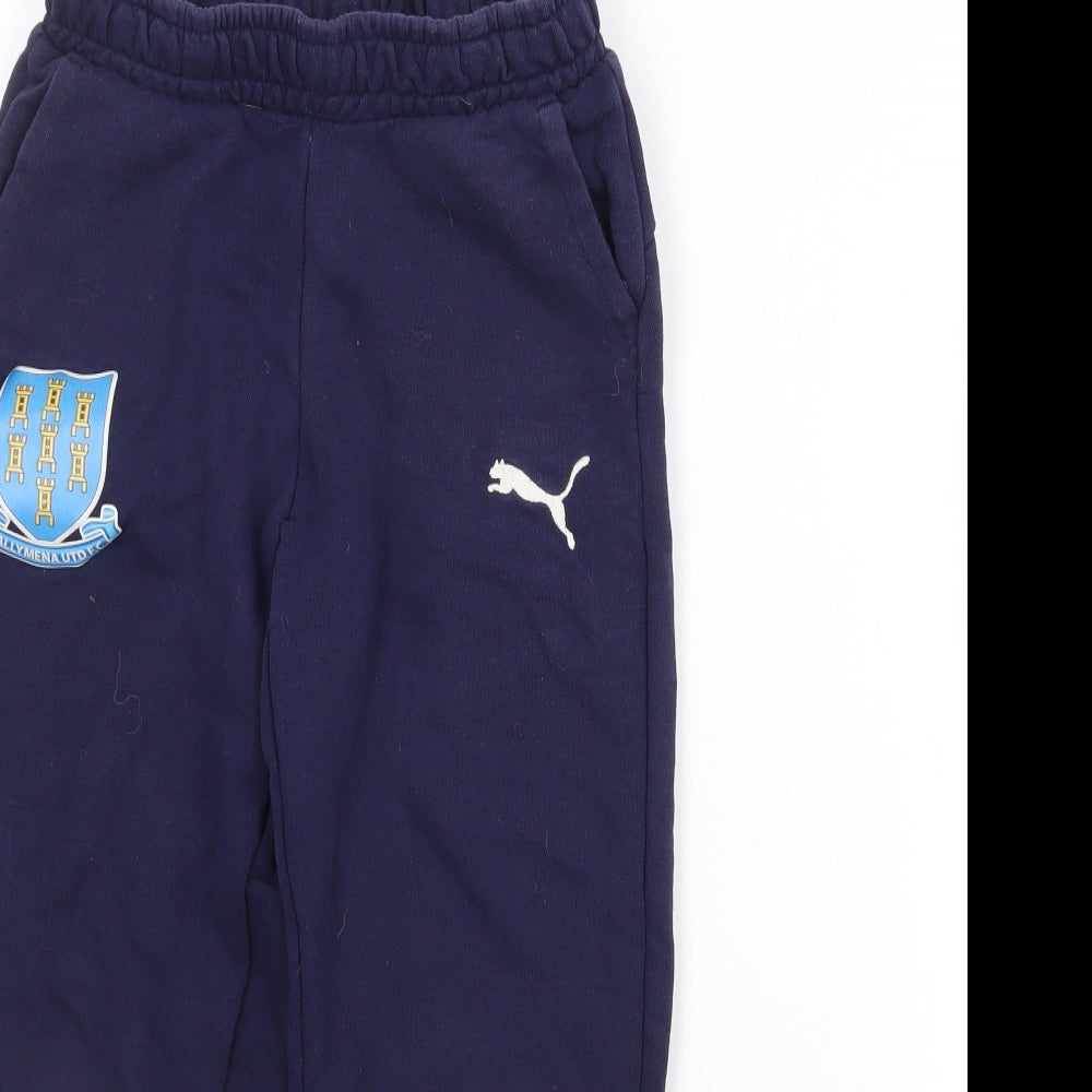 PUMA Boys Blue  Polyester Jogger Trousers Size 7-8 Years  Regular  - Ballymena UTD FC