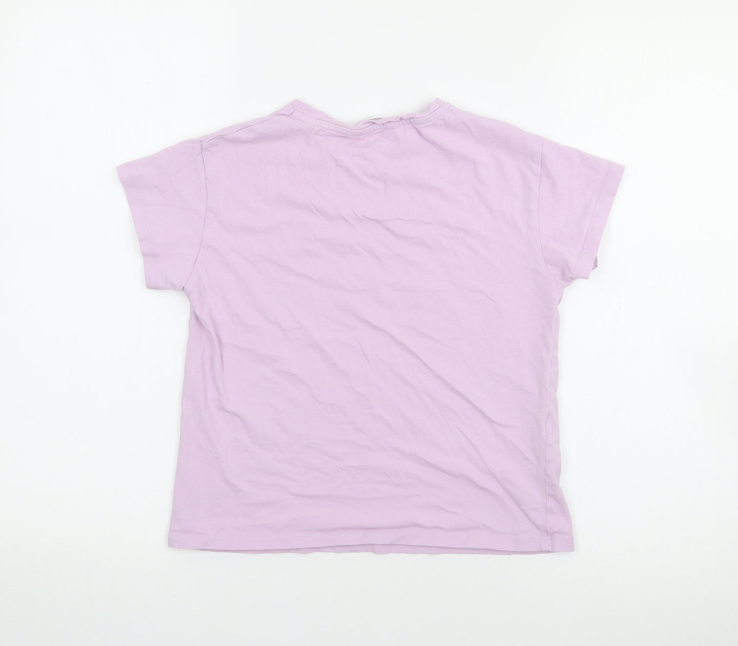 MNG Girls Purple  Cotton Basic T-Shirt Size 9 Years Crew Neck