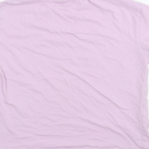 MNG Girls Purple  Cotton Basic T-Shirt Size 9 Years Crew Neck