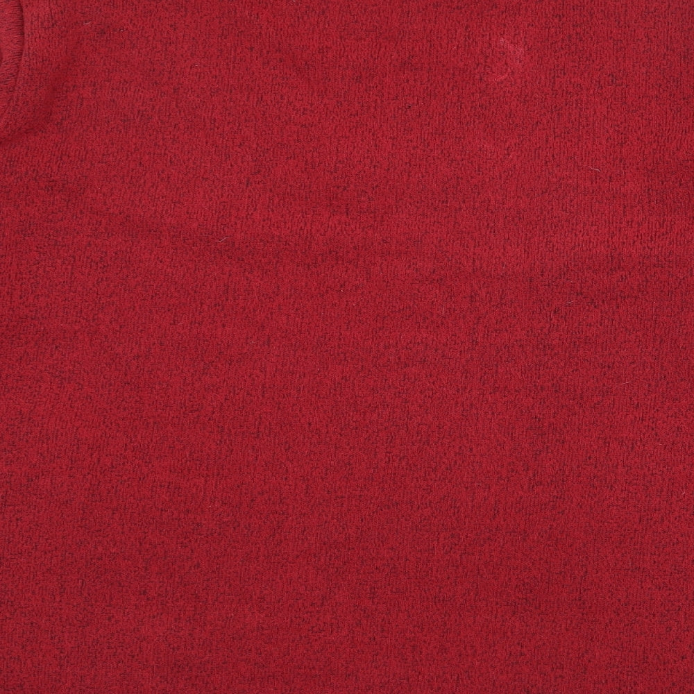 Cotton Traders Mens Red High Neck  Polyester Pullover Jumper Size L