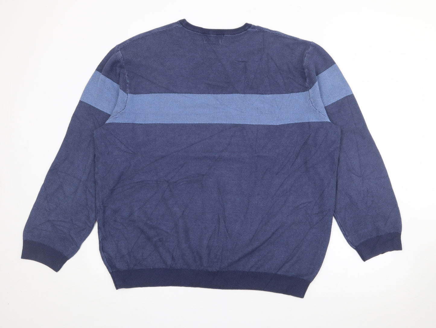 Marks and Spencer Mens Blue Crew Neck  Cotton Pullover Jumper Size 3XL