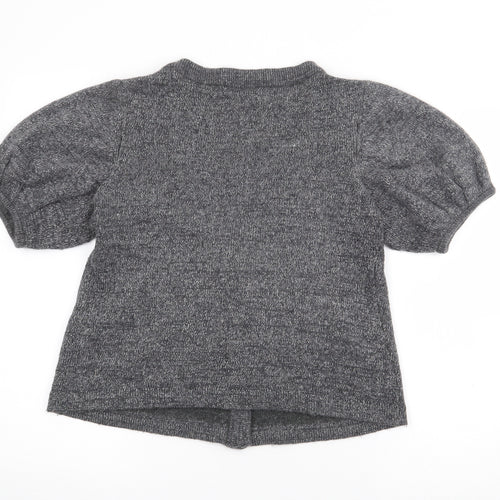 George Womens Grey V-Neck  Acrylic Cardigan Jumper Size 14