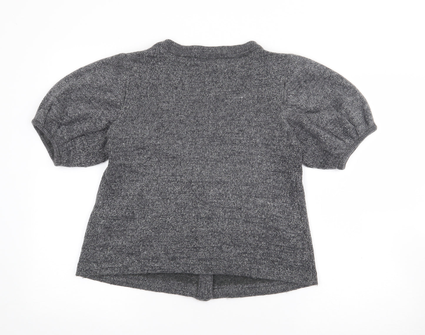 George Womens Grey V-Neck  Acrylic Cardigan Jumper Size 14