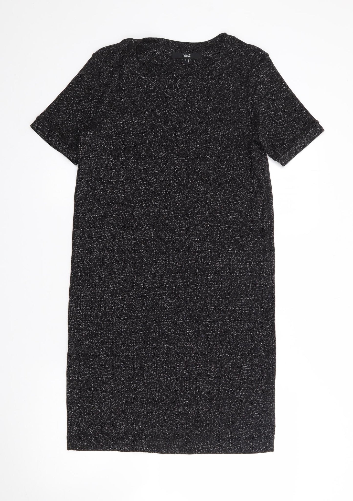 NEXT Womens Black  Viscose T-Shirt Dress  Size 8  Crew Neck
