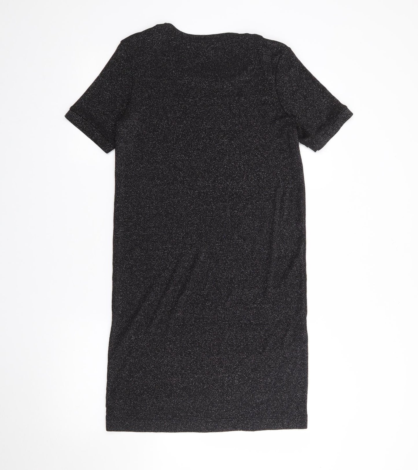 NEXT Womens Black  Viscose T-Shirt Dress  Size 8  Crew Neck